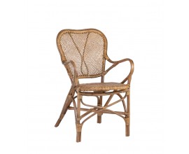 Designová ratanová jídelní židle Bistro v hnědé barvě 90 cm