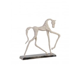 Moderní surrealistická soška koně Zaldibat v bílé barvě z kovové slitiny 56 cm