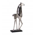 Luxusní moderní socha koně Zilarra z kovové slitiny ve stříbrné barvě s kubistickými prvky 115 cm