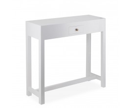 Moderní obdélníkový konzolový stolek Blanc v bílé barvě se zásuvkou 80 cm