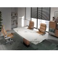 Luxusní moderní rozkládací obdélníkový jídelní stůl Vita Naturale s deskou s bílým mramorovým designem 160 / 200 / 240 cm