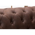 Chesterfield nadčasová hnědá trojsedačka Loungrre s designovým prošíváním 205cm