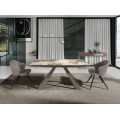 Luxusní moderní obdélníkový rozkládací jídelní stůl Vita Naturale s deskou s mramorovým designem 160 - 200 - 240 cm