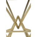 Designová art deco barová židle Triangolo Oro s čalouněným černým sedadlem a geometrickou konstrukcí ve zlaté barvě 75 cm