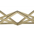 Designový glamour obdélníkový konferenční stolek Triangolo Oro s černou skleněnou deskou a zlatou geometrickou podstavou 110 cm