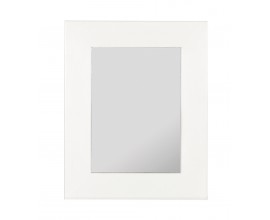 Moderní designové obdélníkové nástěnné zrcadlo New White se širokým bílým rámem 100 cm