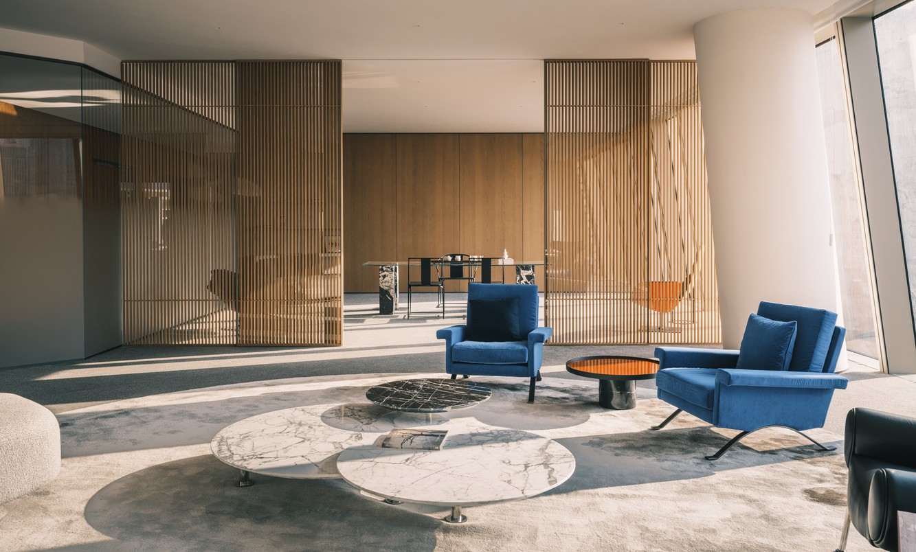 Estila design obyvacia izba kresla modre