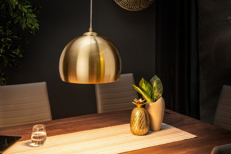 Estila Designová závěsná lampa Amaris zlatá 30cm