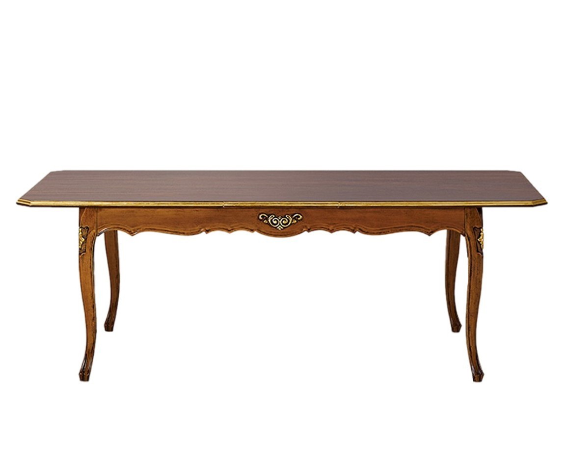 Estila Luxusní klasický jídelní rozkládací stůl Clasica z dřevěného masivu s vyřezávanou výzdobou obdélníkového tvaru 180cm