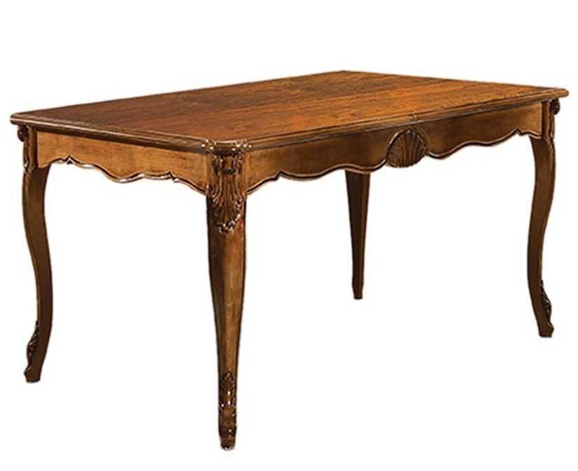 Estila Luxusní rustikální rozkládací jídelní stůl Pasiones obdélníkového tvaru z dřevěného masivu s vyřezávanou výzdobou 160cm